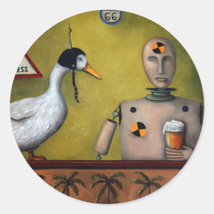 Getränk-Test-Attrappe Runder Aufkleber