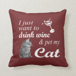 Getränk-Wein u. Pet meine Katze Kissen