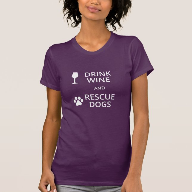 Getränk-Wein-und Rettungs-HundeT-Shirt T-Shirt (Vorderseite)