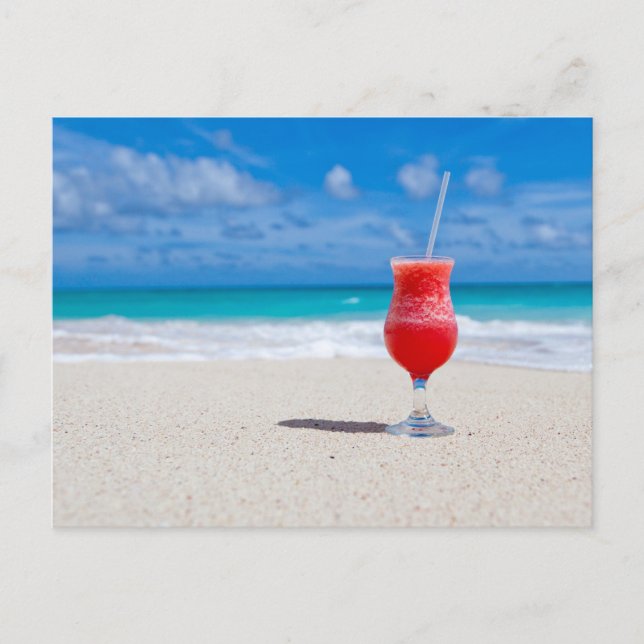 Getränke am Strand Postkarte (Vorderseite)