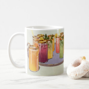 Getränke auf einem Tablett mit Eiswürfeln im Vinta Kaffeetasse
