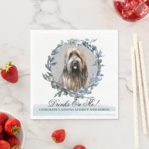Getränke auf mich Briard Hund Haustier Hochzeit Serviette