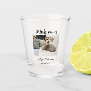 Getränke auf uns offene Bar Haustierfoto Hochzeits Schnapsglas