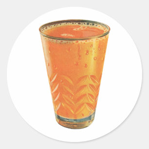 Getränke aus der Vergangenheit, Glas Orangensaft F Runder Aufkleber