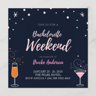 Getränke Bachelorette Weekend Party Card Einladung
