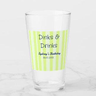 Getränke & Drinks grün gestreift Geburtstagsname D Glas
