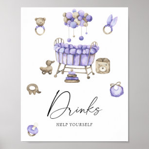 Getränke für Babyparty im Kinderzimmer Poster