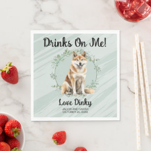 Getränke Gehen Auf Mich! Akita Inu Hochzeitsservie Serviette