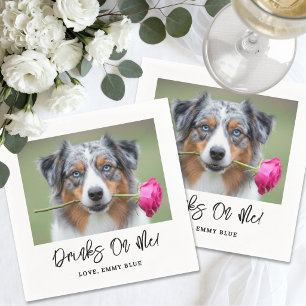 Getränke Gehen Auf Mich Moderne Haustier-Hund-Foto Serviette