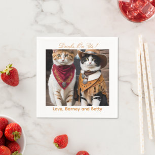 Getränke Gehen Auf Uns Einfaches Foto Cute Lustige Serviette