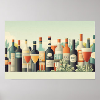 Getränke Getränke Grafik Zeichnend Illustration Poster