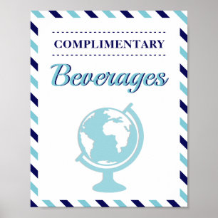 Getränke Getränke Navy Blue Travel Airline Poster