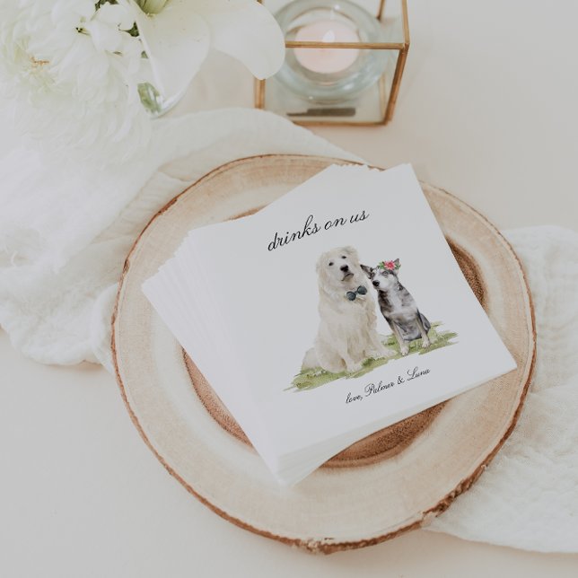 Getränke in uns | Niedliche Hochzeit von Haustiere Serviette (Von Creator hochgeladen)