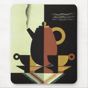 Getränke Kaffee-Kanne mit Tassen aus der Vintage-Z Mousepad