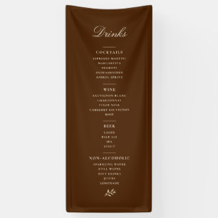 Getränke-Menü- Banner Schokoladenbraun Cream-Schri