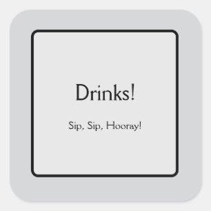 Getränke Quadratischer Aufkleber