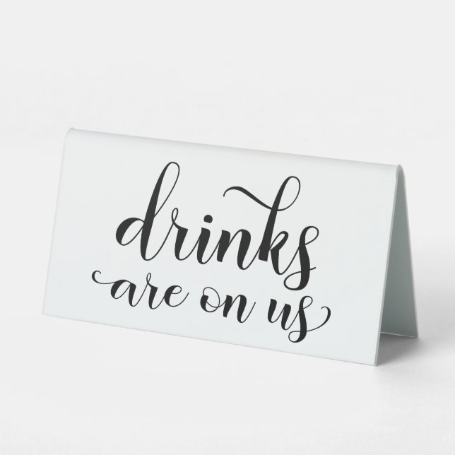 Getränke sind auf unserer Bar Kalligraphie Tischaufsteller (Rückseite)