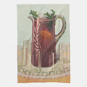 Getränke und Getränke im Vintage-Stil, Krug Sangri Geschirrtuch