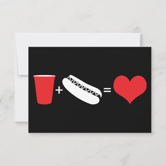 Getränke + Würstchen = Liebe Einladung (Vorderseite)