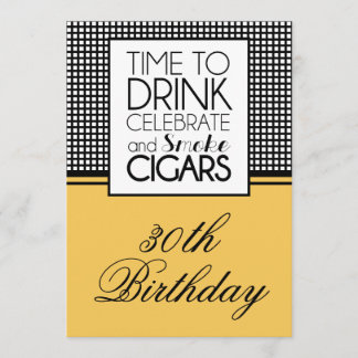 Getränke & Zigarren Geburtstagsfeier Einladung