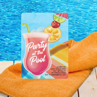Getränke zur Poolparty Einladung