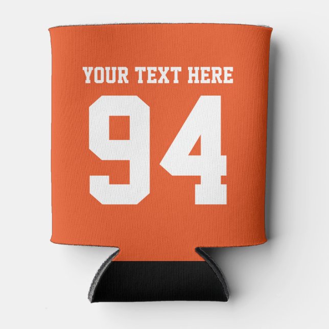 Getränkedosen mit orangefarbenem Sportjersey coole Dosenkühler (Vorderseite)