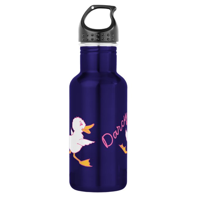 Getränkedosenflasche mit weißer Ente Edelstahlflasche (Vorderseite)