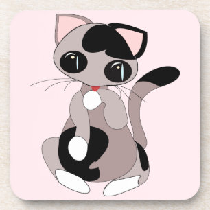 Getränkekappe mit Katzenrosa Getränkeuntersetzer