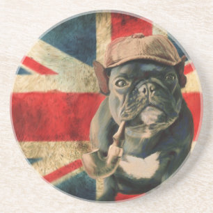 Getränkekasten mit französischem Bulldog Getränkeuntersetzer