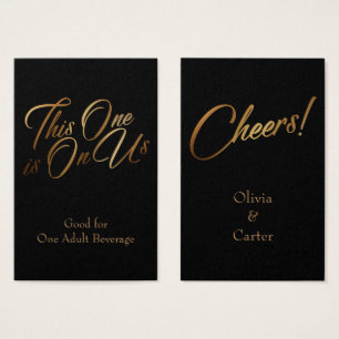 Getränketickets, schlank, elegante Goldschrift auf