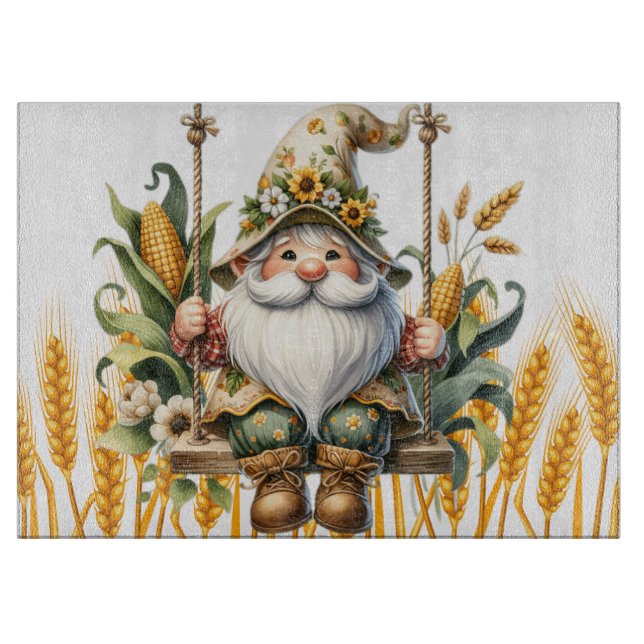 Getreide Bauer Gnome Cutting Board Schneidebrett (Vorderseite)