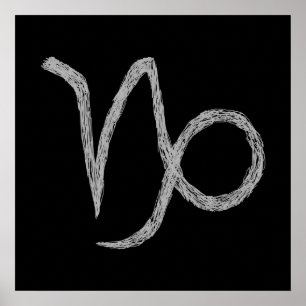 Getreide. Zodiac Astrologie Zeichen. Schwarz. Poster