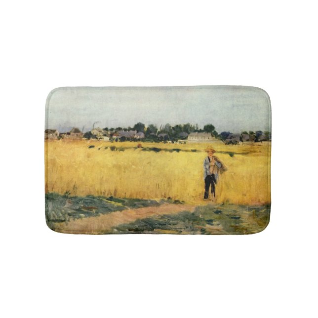 Getreidefeld (von Berthe Morisot) Badematte (Vorderseite)
