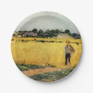Getreidefeld (von Berthe Morisot) Pappteller