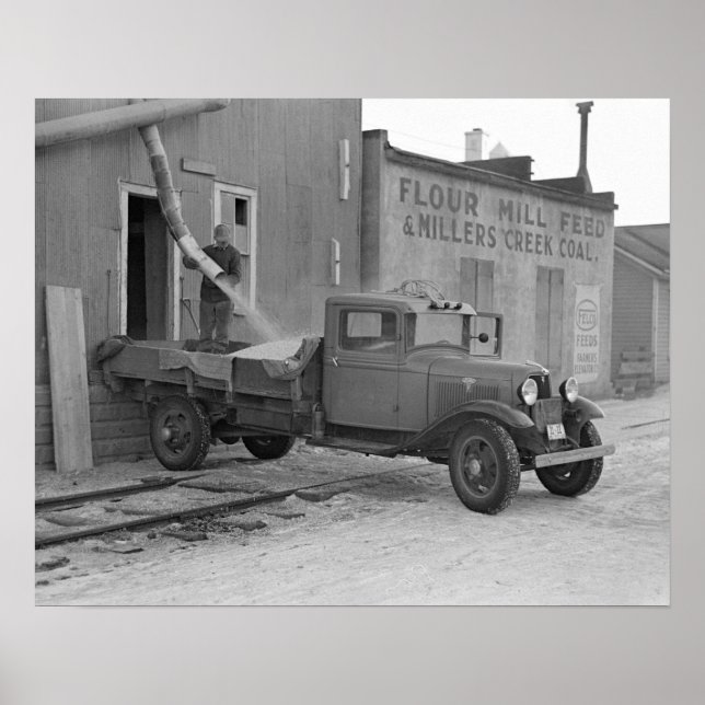 Getreidelieferwagen, 1936. Vintages Foto Poster (Vorne)