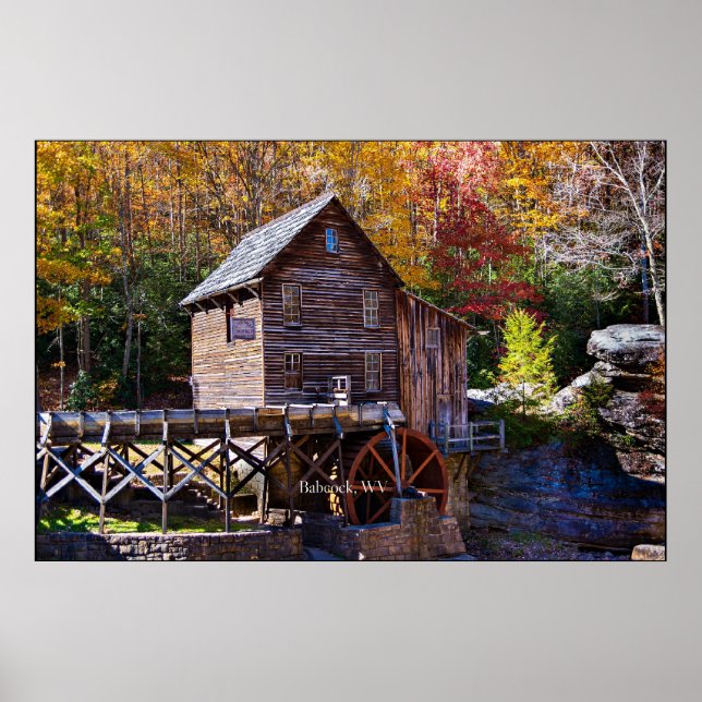 Getreidemühle, Babcock, West Virginia Poster (Vorne)