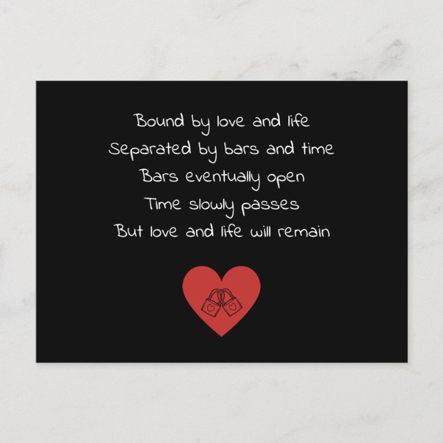 getrennt durch Bars und Zeiten Postkarte (Vorderseite)