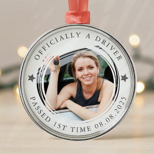 Getrennte Fahrprüfung Herzlichen Glückwunsch Foto  Ornament Aus Metall