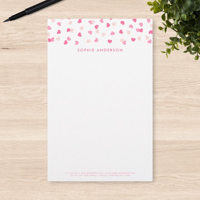 Getrennte rosa Herzen Confetti Briefpapier (Von Creator hochgeladen)