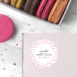 Getrennte rosa Herzklopfen aus Liebe Runder Aufkleber