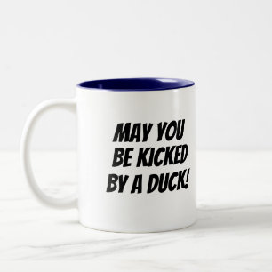 Getreten durch Ente! Ukrainische Zweifarbige Tasse
