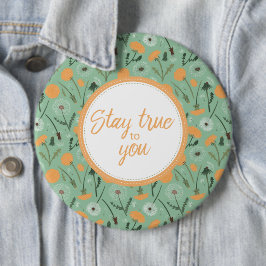 Getreu Ihrer Aquamarinen Orange Dandelion Floral b Button