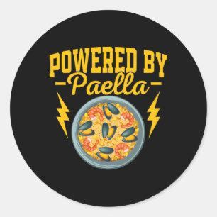 Getrieben von Paella Espana Reisgerichten Runder Aufkleber