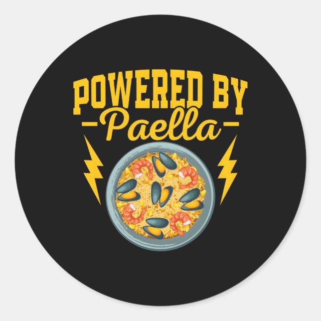 Getrieben von Paella Espana Reisgerichten Runder Aufkleber (Vorderseite)