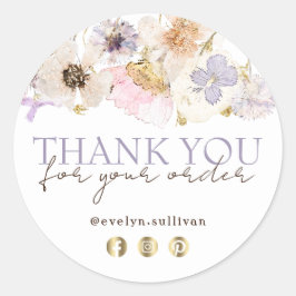 Getrocknete Blume bedanken sich bei Ihnen Runder Aufkleber