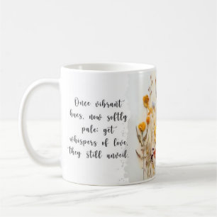 Getrocknete Blume + Gedicht-Design der Liebe   TAS Kaffeetasse