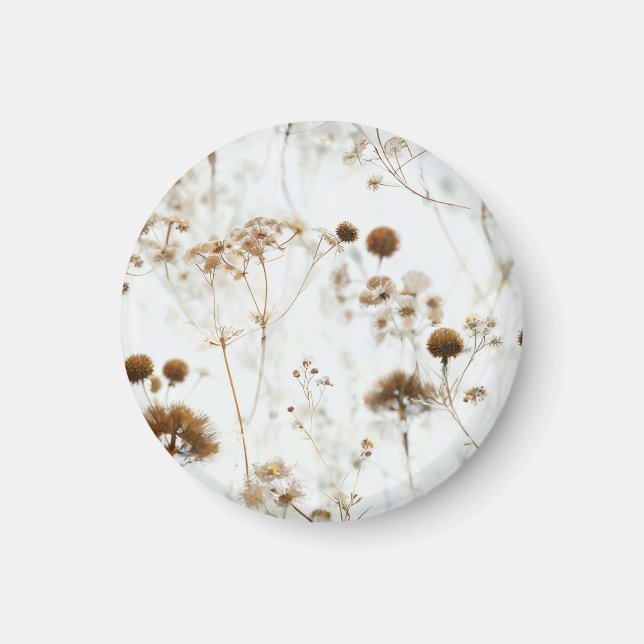 Getrocknete Blume und Twigs Magnet (Vorne)