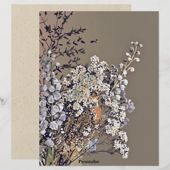 Getrocknete Blume Vintages Scrapbook (Vorne/Hinten)