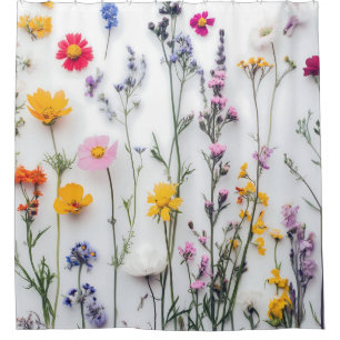 GETROCKNETE BLUMEN ÄSTHETISCHE BLUMEN WILDBLUME DUSCHVORHANG