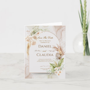 Getrocknete Blumenbogen-Hochzeitseinladung mit Gra Einladung